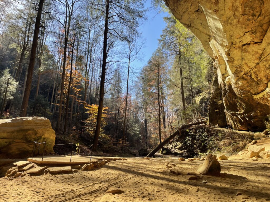 Ash Cave viewing area in Hocking Hills Ohio
