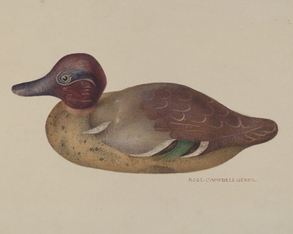 Nursery wall print of duck decoy
