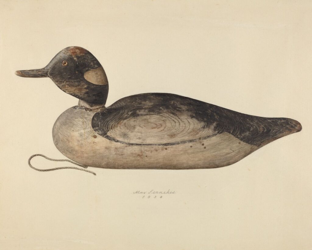 Vintage duck decoy nursery art print