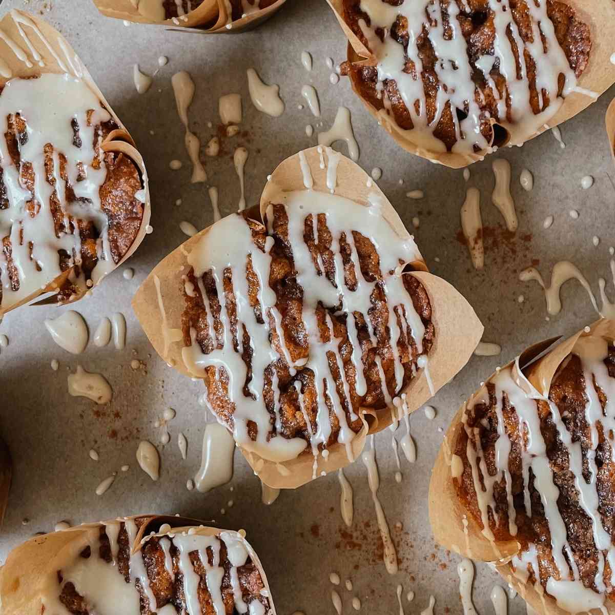 Sourdough Gingerbread Coffee Cake Muffins - Hello Honeycomb
