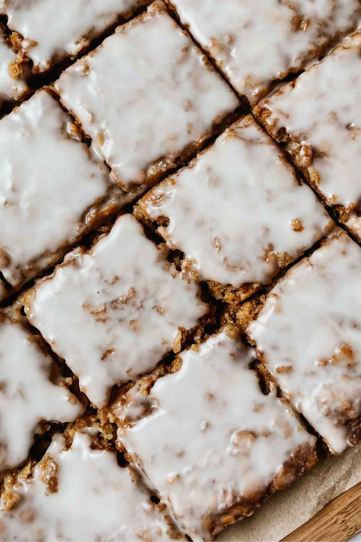Sourdough iced oatmeal cookie bar squares