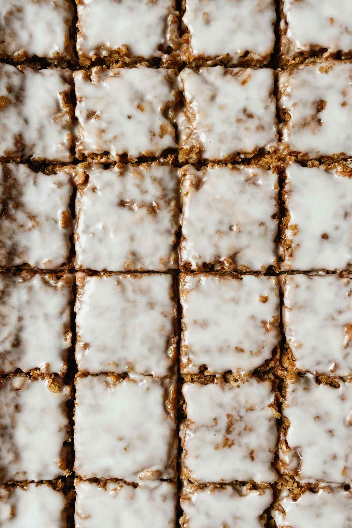 Sourdough iced oatmeal cookie bar squares