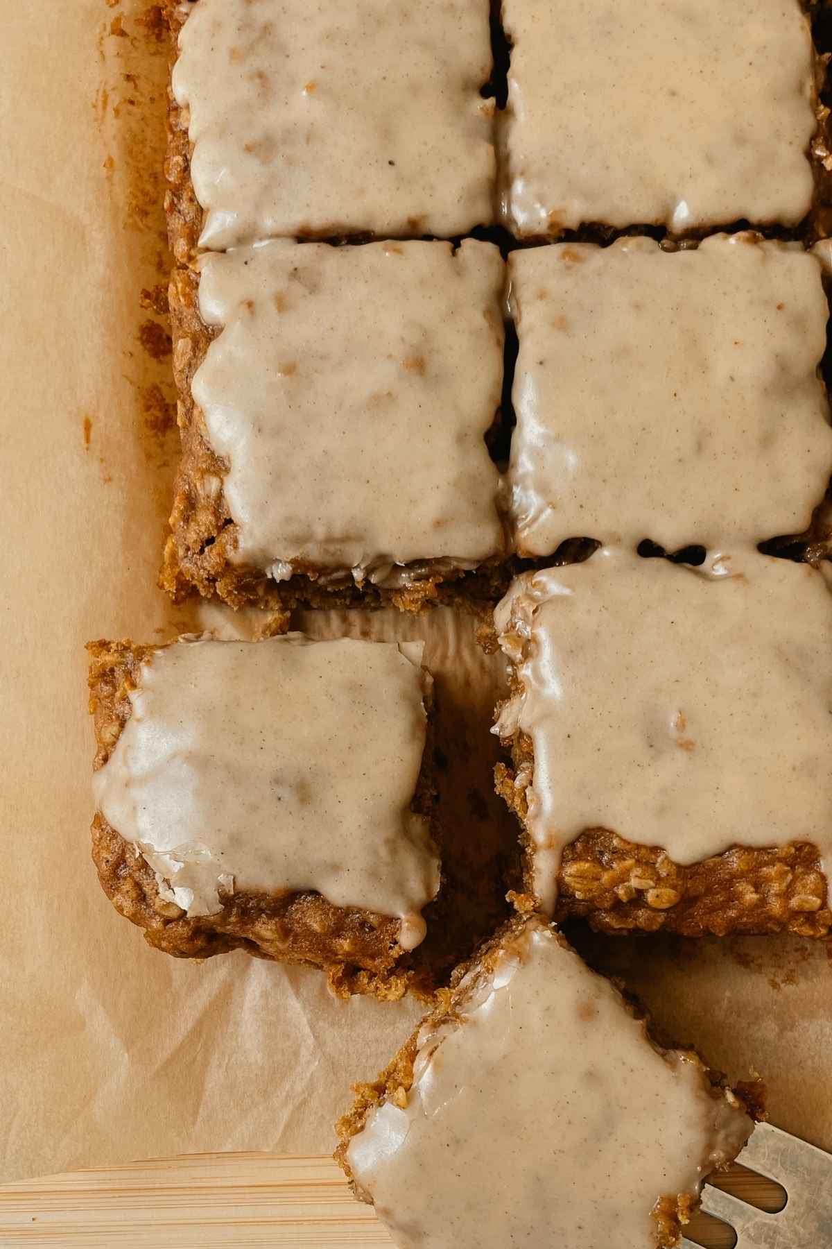 Sourdough pumpkin oatmeal cookie bar squares