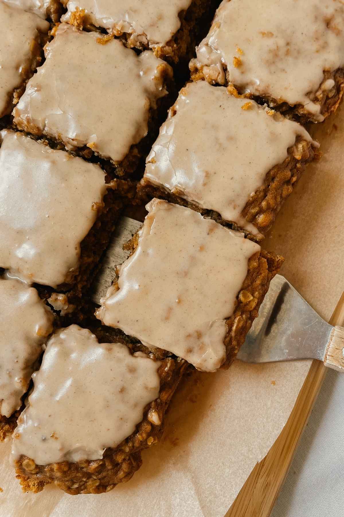 Sourdough pumpkin oatmeal cookie bar squares