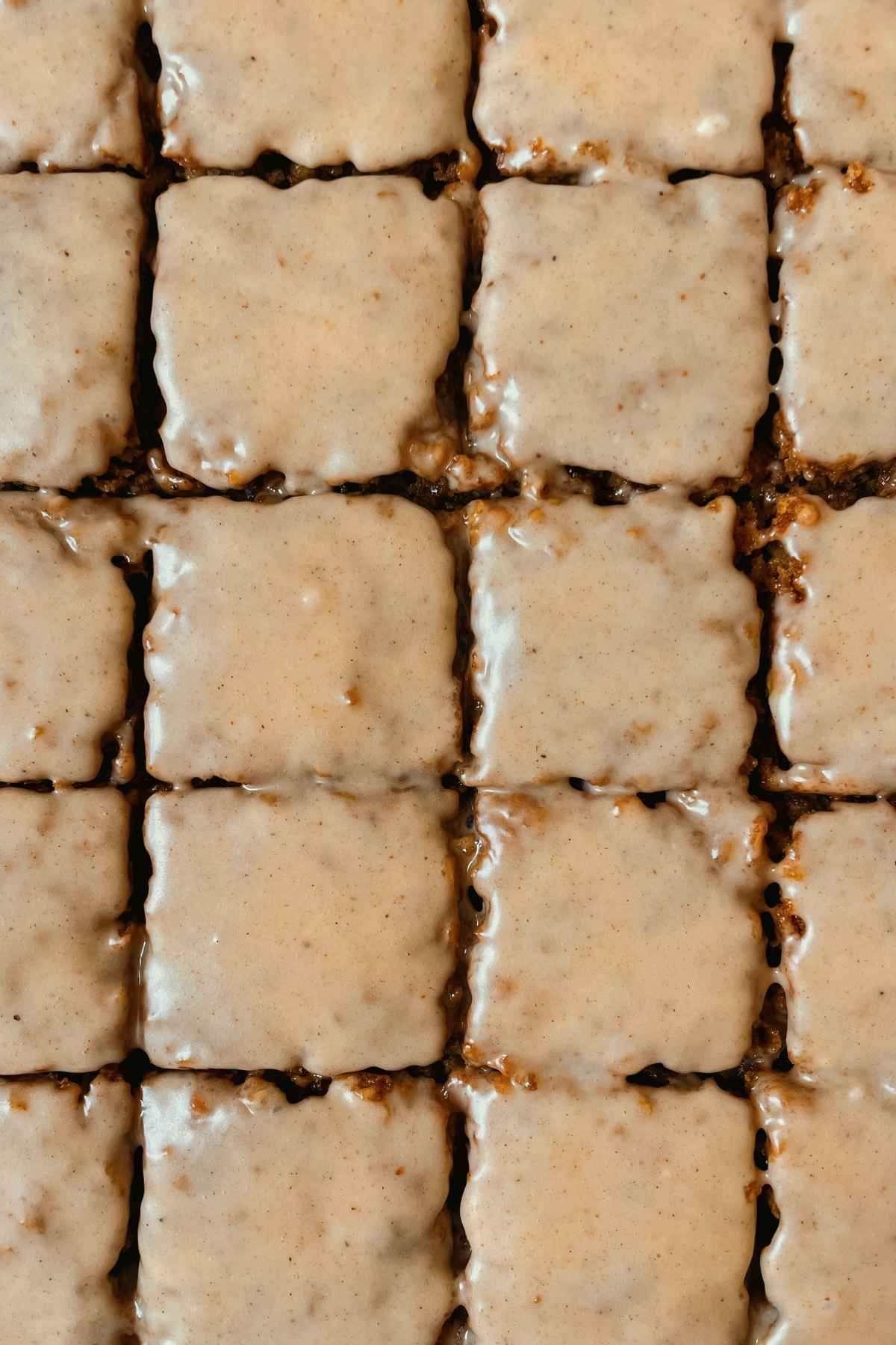 Sourdough pumpkin oatmeal cookie bar squares with maple icing